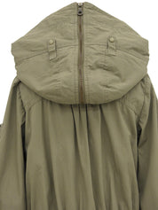 ロゴ刺繍モッズコート カーキ