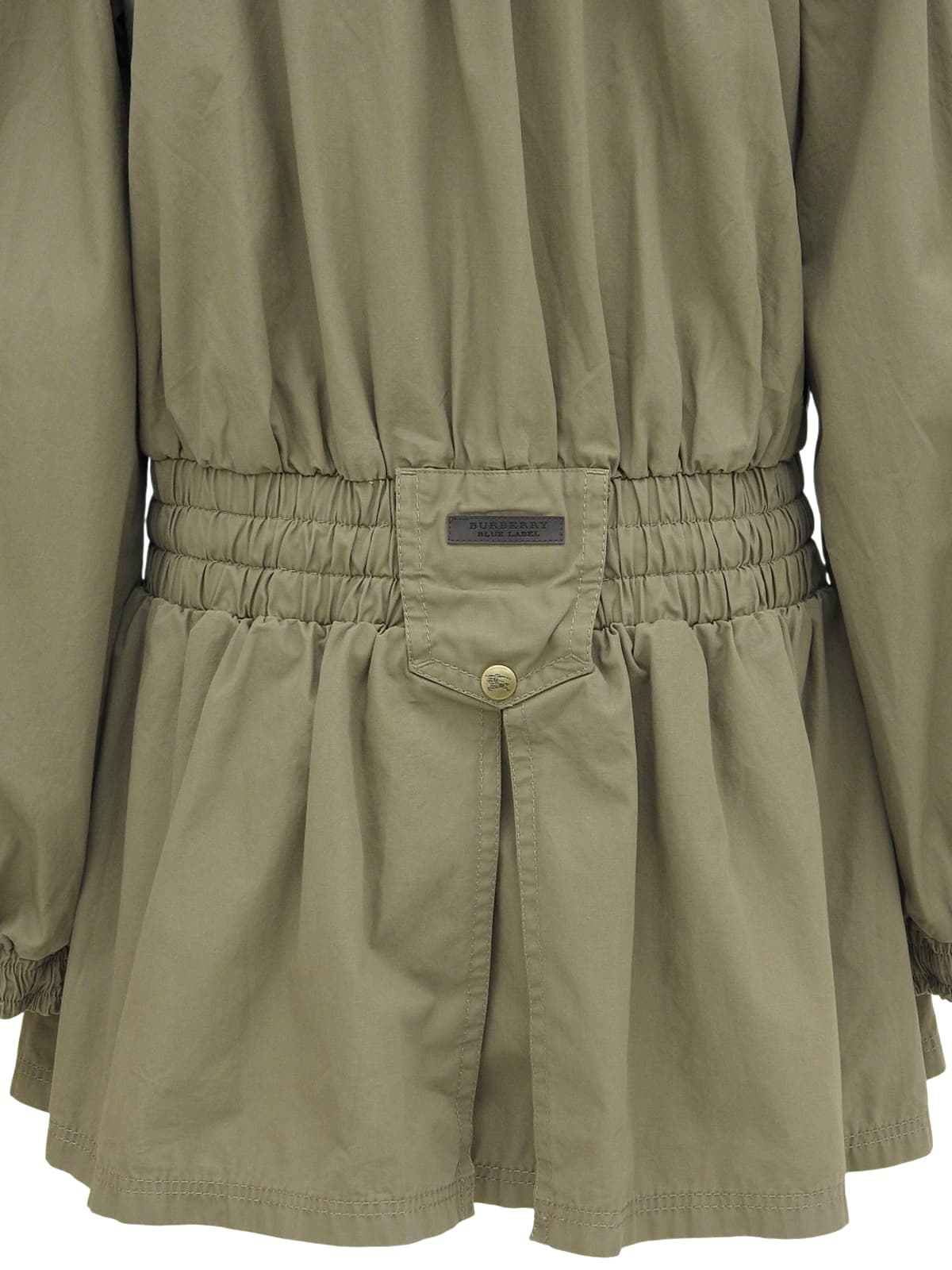 ロゴ刺繍モッズコート カーキ