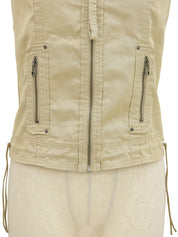 ニットコンビジップアップフレンチスリーブトップス ベージュ