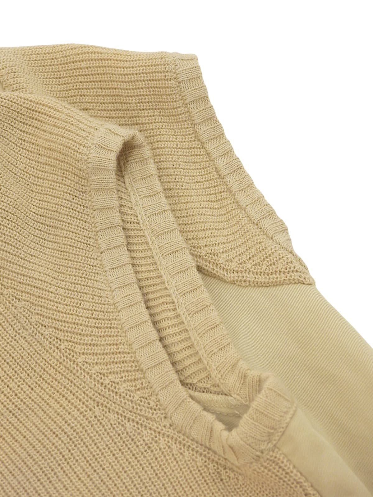 ニットコンビジップアップフレンチスリーブトップス ベージュ