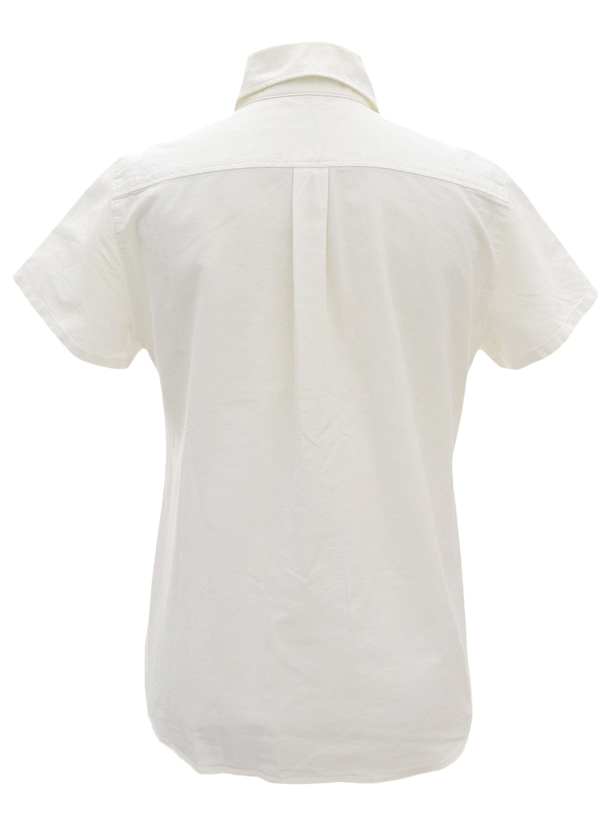 ロゴ刺繍半袖シャツ ホワイト