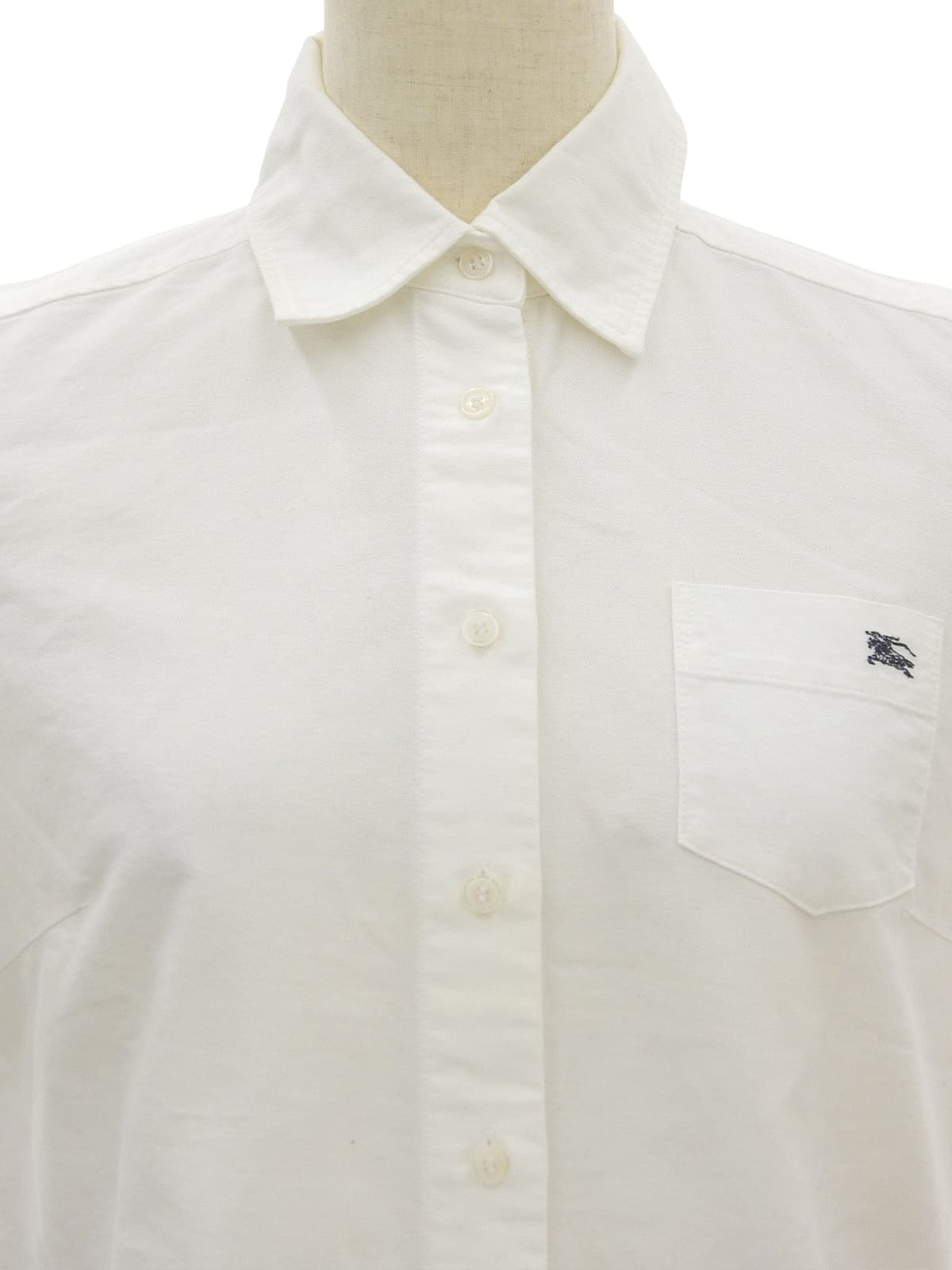 ロゴ刺繍半袖シャツ ホワイト
