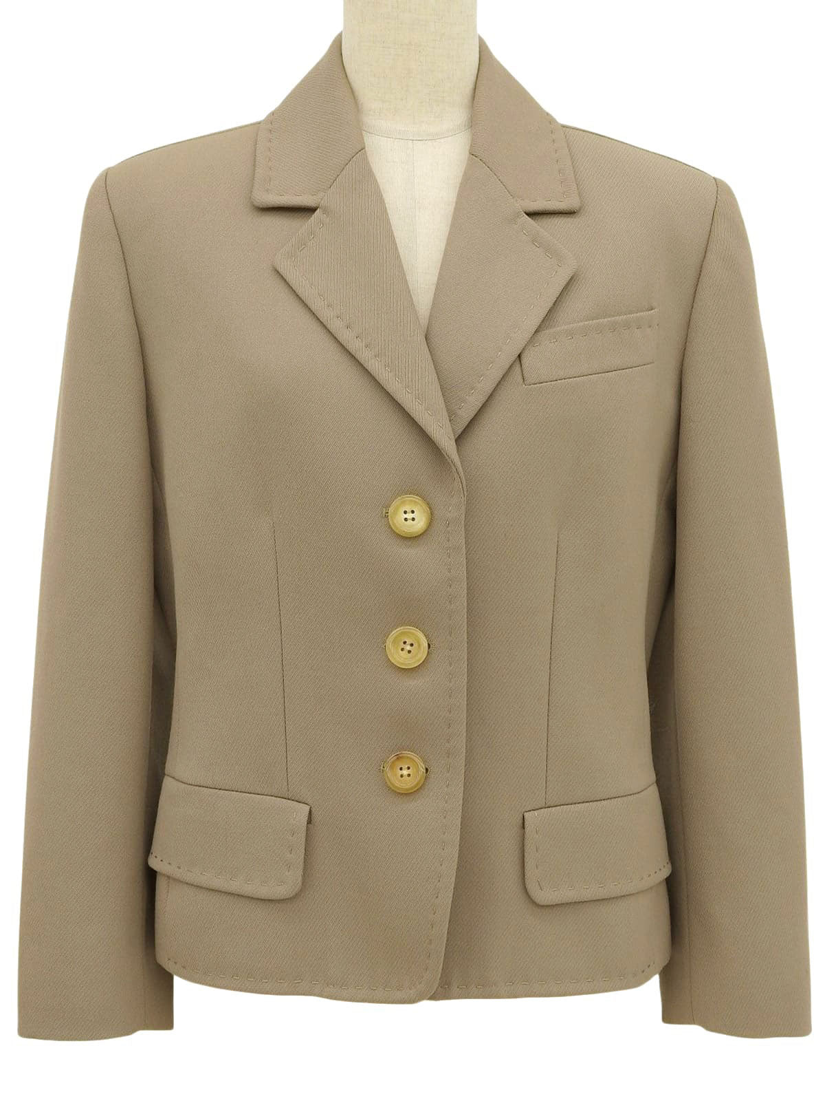 ウールステッチデザインジャケット ベージュ