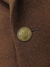 Emblem logo embroidered tailored jacket in brown