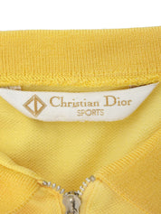 黄色刺绣logo拉链短袖polo衫