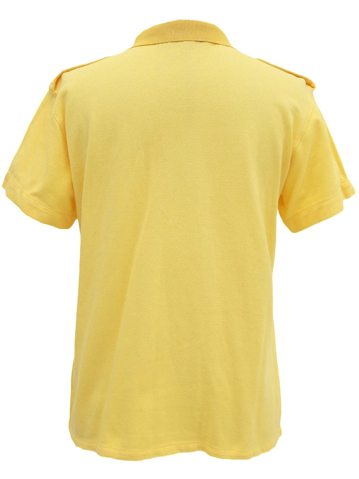 ロゴ刺繍ジップアップ半袖ポロシャツ イエロー