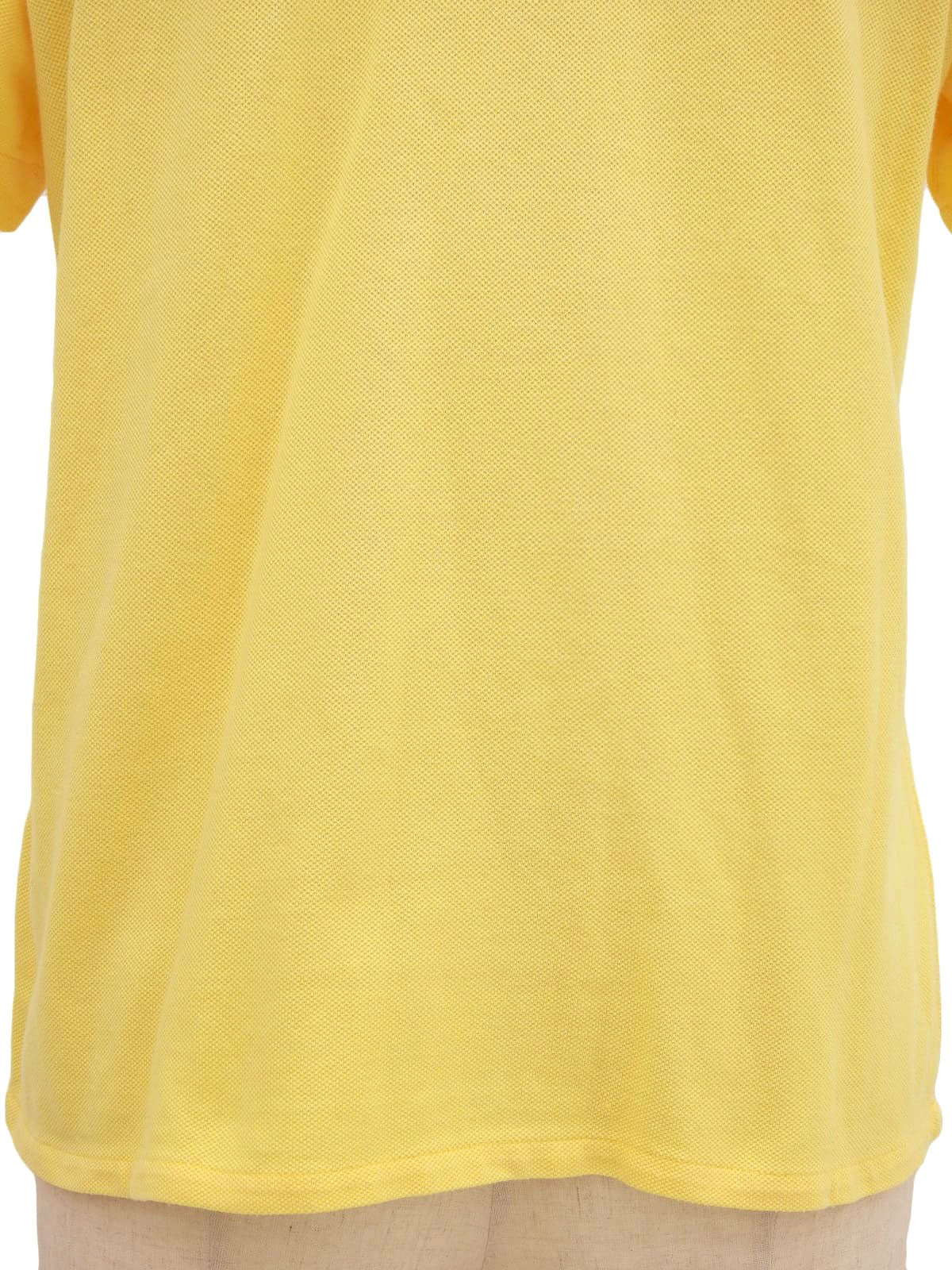 ロゴ刺繍ジップアップ半袖ポロシャツ イエロー