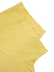 ロゴ刺繍ジップアップ半袖ポロシャツ イエロー