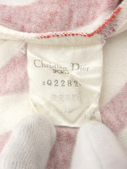 デザインパターンロゴジップアップノースリーブトップス レッド/ホワイト