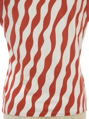 デザインパターンロゴジップアップノースリーブトップス レッド/ホワイト