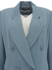 ウールダブルブレストジャケット ライトブルー