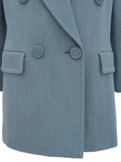 ウールダブルブレストジャケット ライトブルー