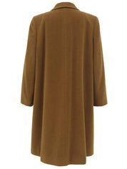 アンゴラウールコンビロゴボタンステンカラーコート キャメル