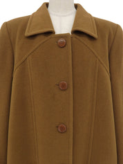 アンゴラウールコンビロゴボタンステンカラーコート キャメル