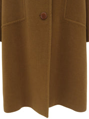 アンゴラウールコンビロゴボタンステンカラーコート キャメル