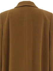 アンゴラウールコンビロゴボタンステンカラーコート キャメル