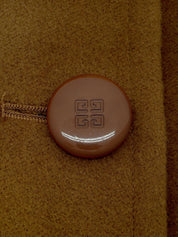 アンゴラウールコンビロゴボタンステンカラーコート キャメル