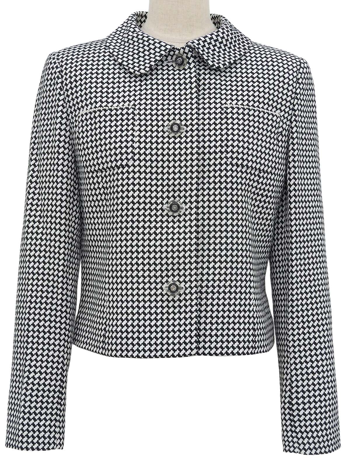 ロゴボタンパールポケットデザインジャケット ホワイト/ブラック