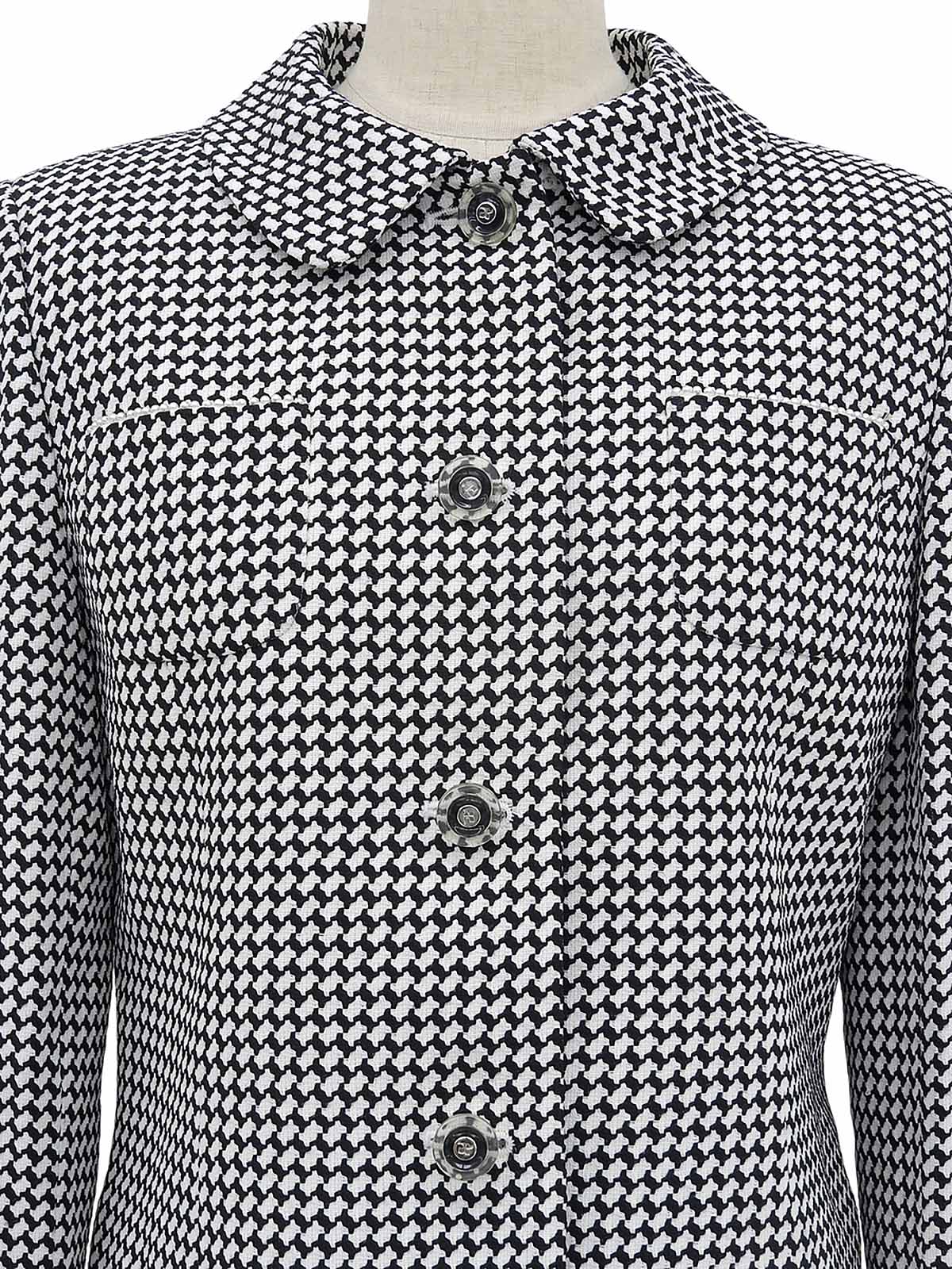 ロゴボタンパールポケットデザインジャケット ホワイト/ブラック