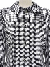 ロゴボタンパールポケットデザインジャケット ホワイト/ブラック