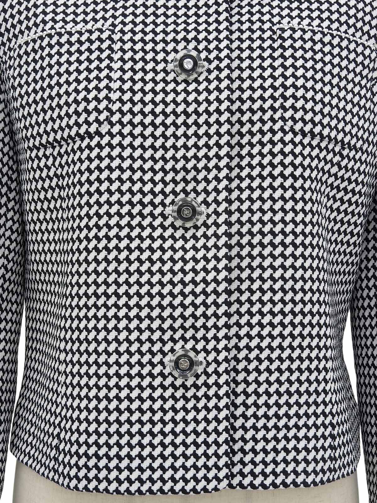 ロゴボタンパールポケットデザインジャケット ホワイト/ブラック