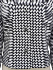 ロゴボタンパールポケットデザインジャケット ホワイト/ブラック