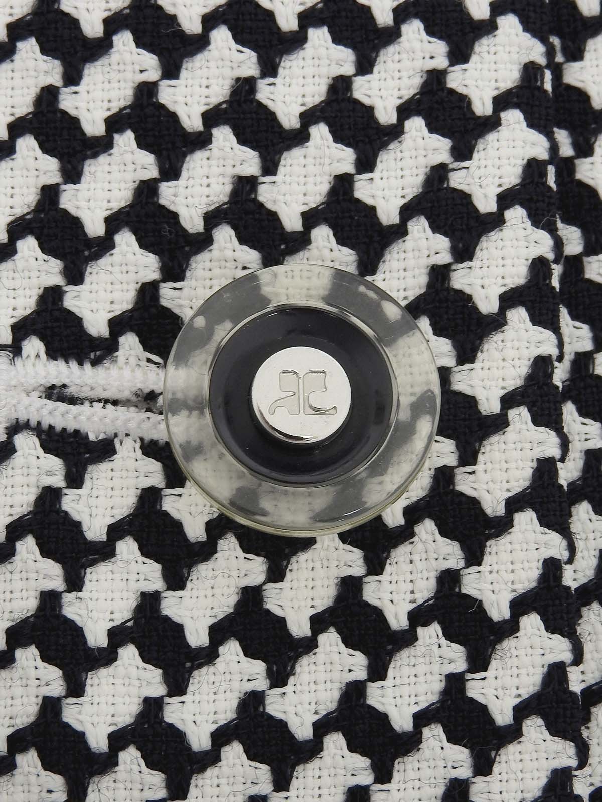 ロゴボタンパールポケットデザインジャケット ホワイト/ブラック