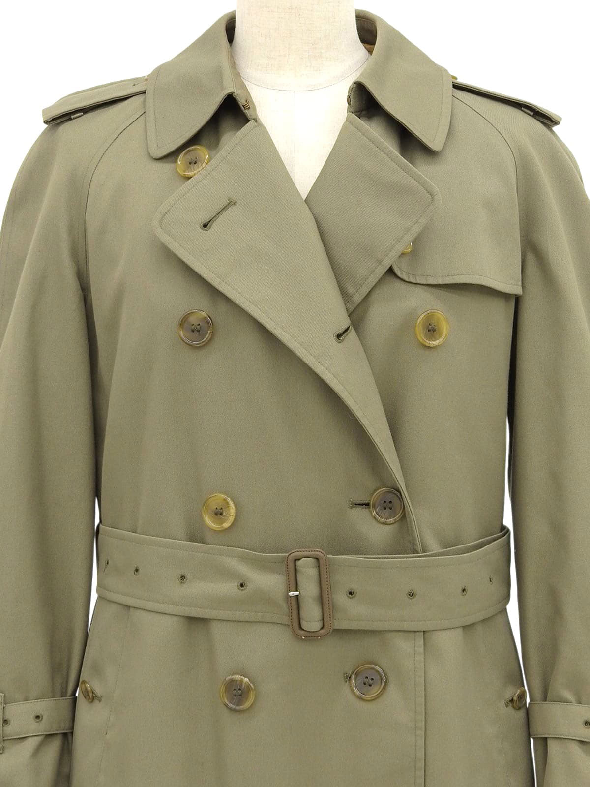 ノバチェックライニングトレンチコート カーキ