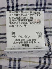 チェックパターンロゴ刺繍七分袖シャツ ピンク/マルチ