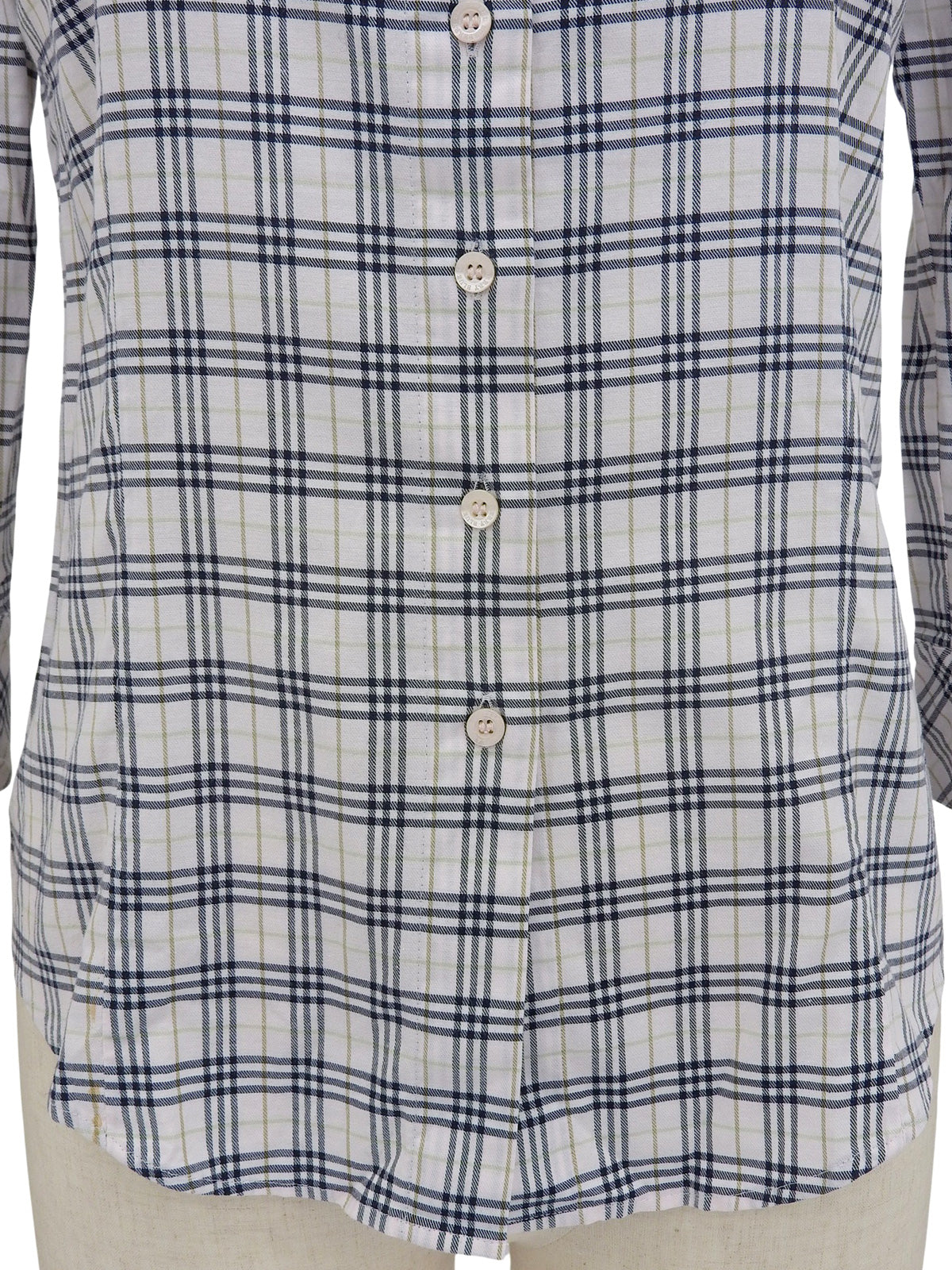 チェックパターンロゴ刺繍七分袖シャツ ピンク/マルチ