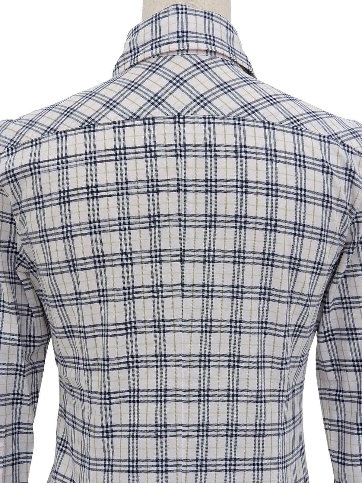 チェックパターンロゴ刺繍七分袖シャツ ピンク/マルチ