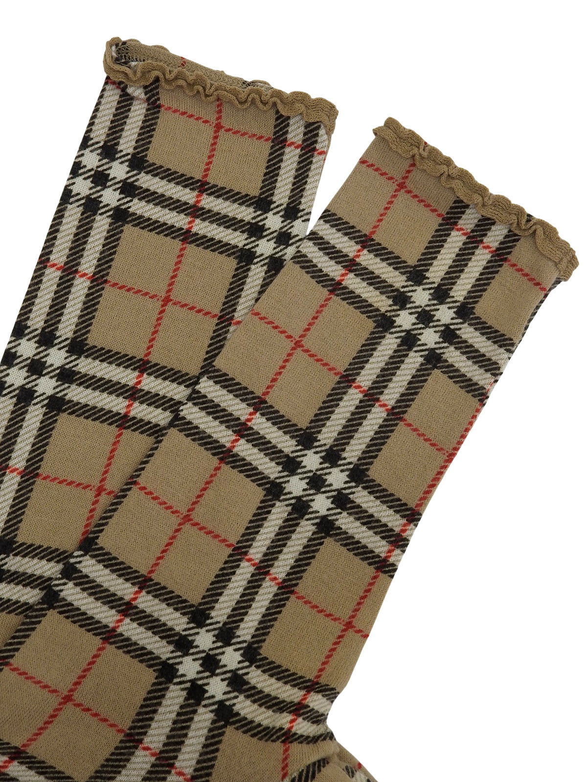 ノバチェックパターンフリルリボンワンピース ベージュ/マルチ