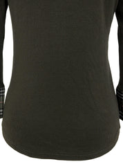 ロゴ刺繍チェックデザイン長袖シャツ カーキ