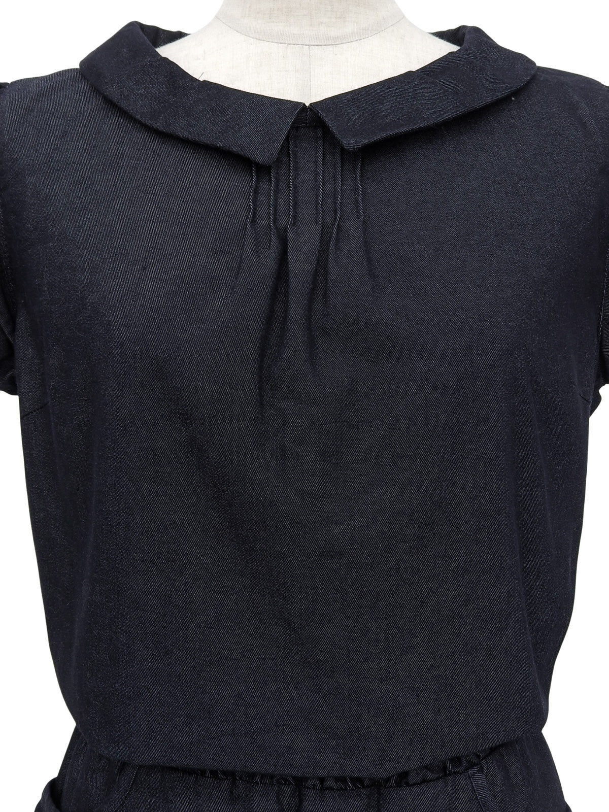 Denim Back Logo Embroidered Dress in Indigo