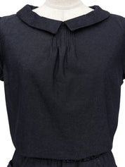 Denim Back Logo Embroidered Dress in Indigo