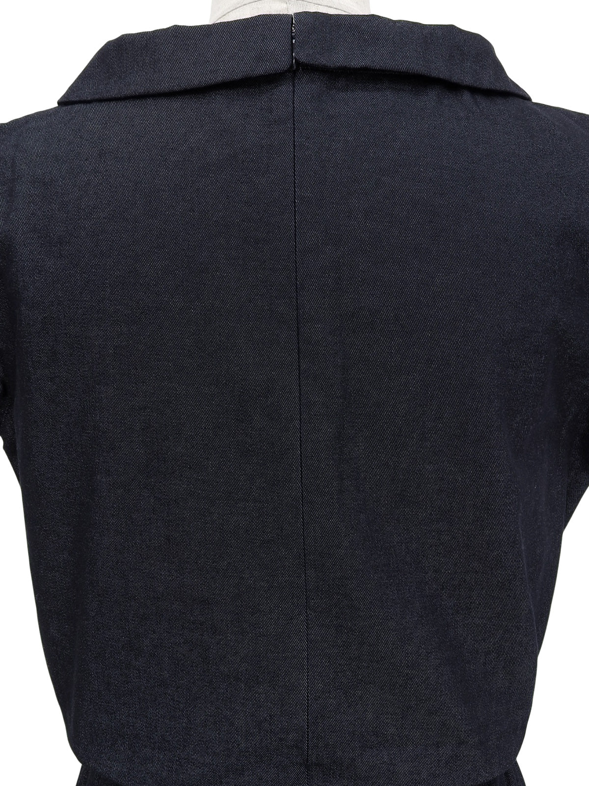 Denim Back Logo Embroidered Dress in Indigo