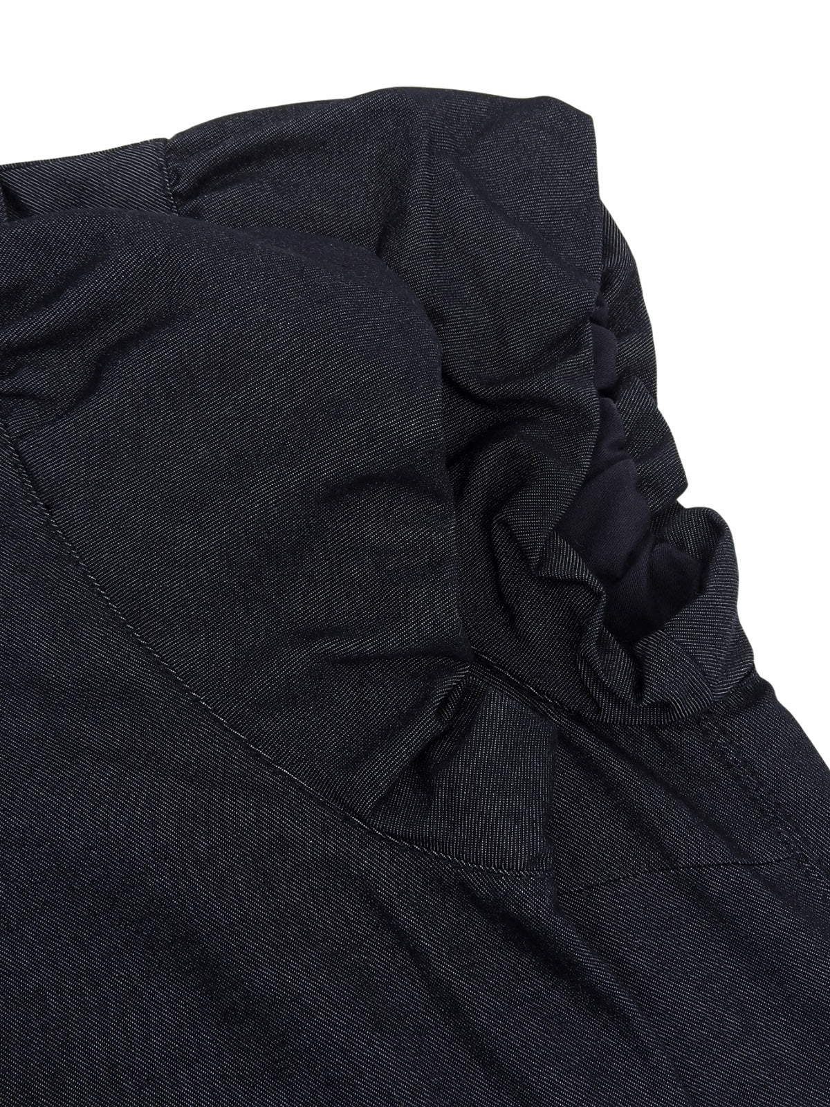 Denim Back Logo Embroidered Dress in Indigo