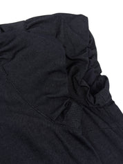 Denim Back Logo Embroidered Dress in Indigo