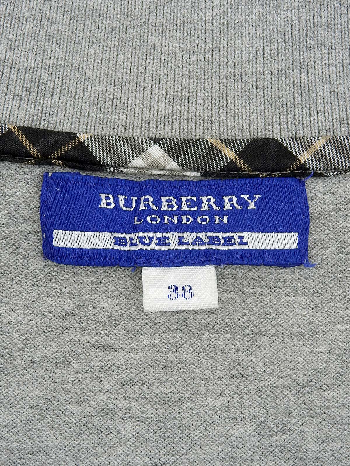 ロゴ刺繍フリルパフスリーブポロシャツ グレー