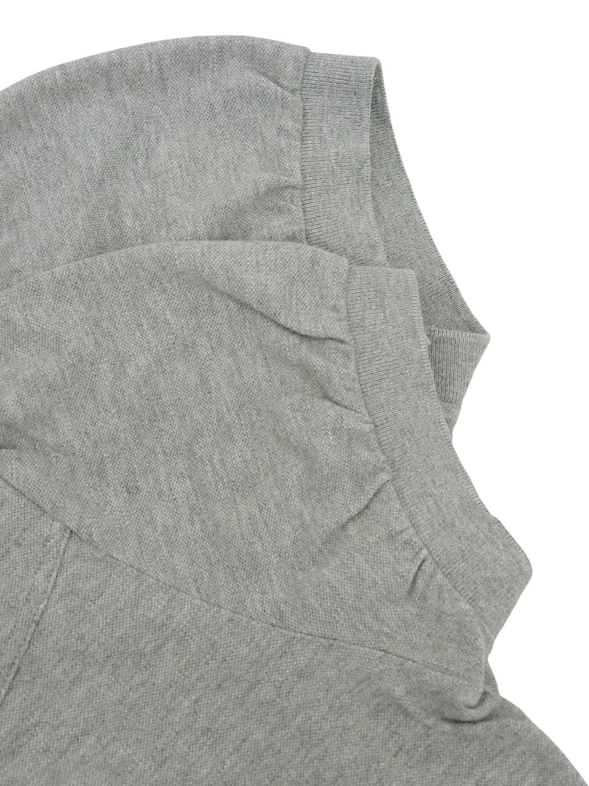 ロゴ刺繍フリルパフスリーブポロシャツ グレー