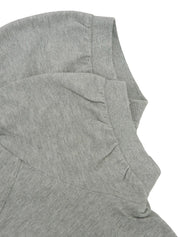 ロゴ刺繍フリルパフスリーブポロシャツ グレー