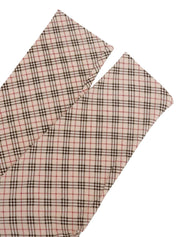 Nova Check Pattern Logo Embroidered 3/4 Sleeve Top in Pink