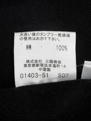 ロゴ刺繍ハーフスリーブトップス ブラック