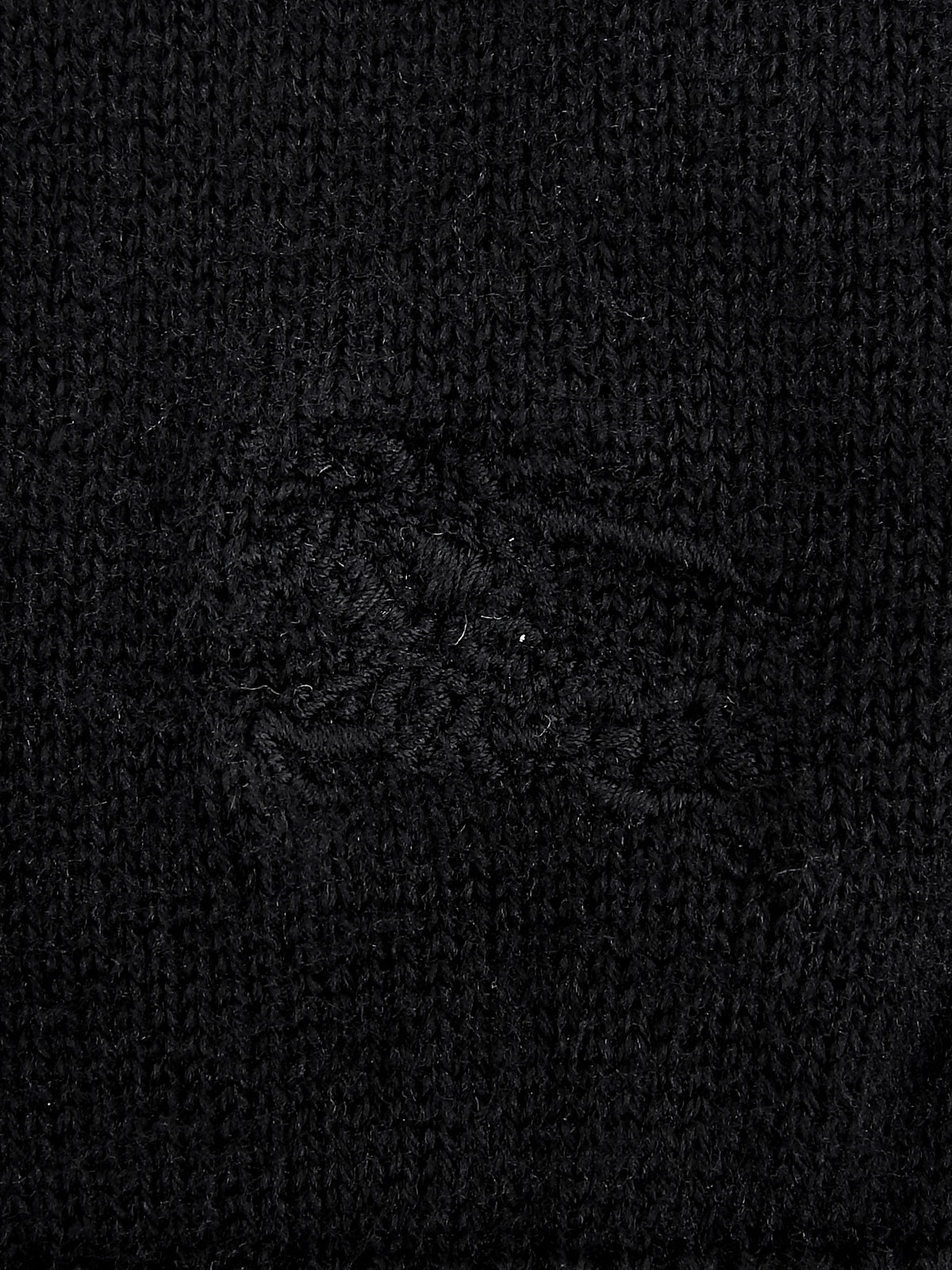 ロゴ刺繍ハーフスリーブトップス ブラック