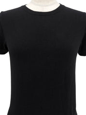 ロゴ刺繍ハーフスリーブトップス ブラック