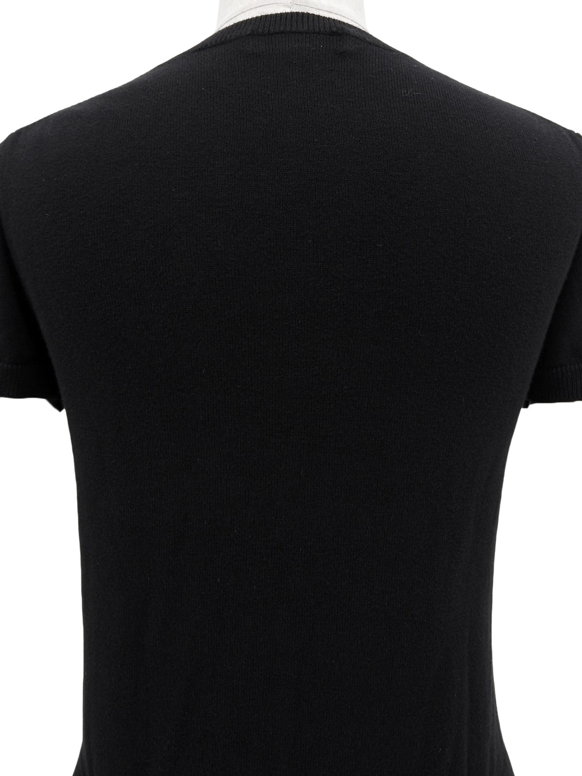 ロゴ刺繍ハーフスリーブトップス ブラック