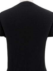 ロゴ刺繍ハーフスリーブトップス ブラック