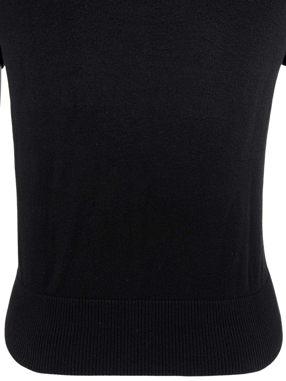 Logo Embroidered Half Sleeve Top in Black