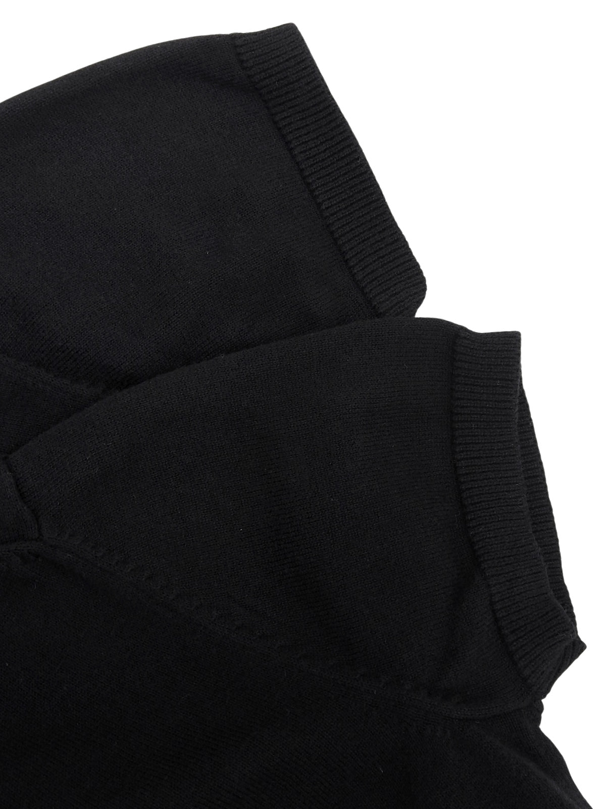 Logo Embroidered Half Sleeve Top in Black