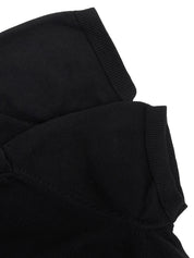 Logo Embroidered Half Sleeve Top in Black